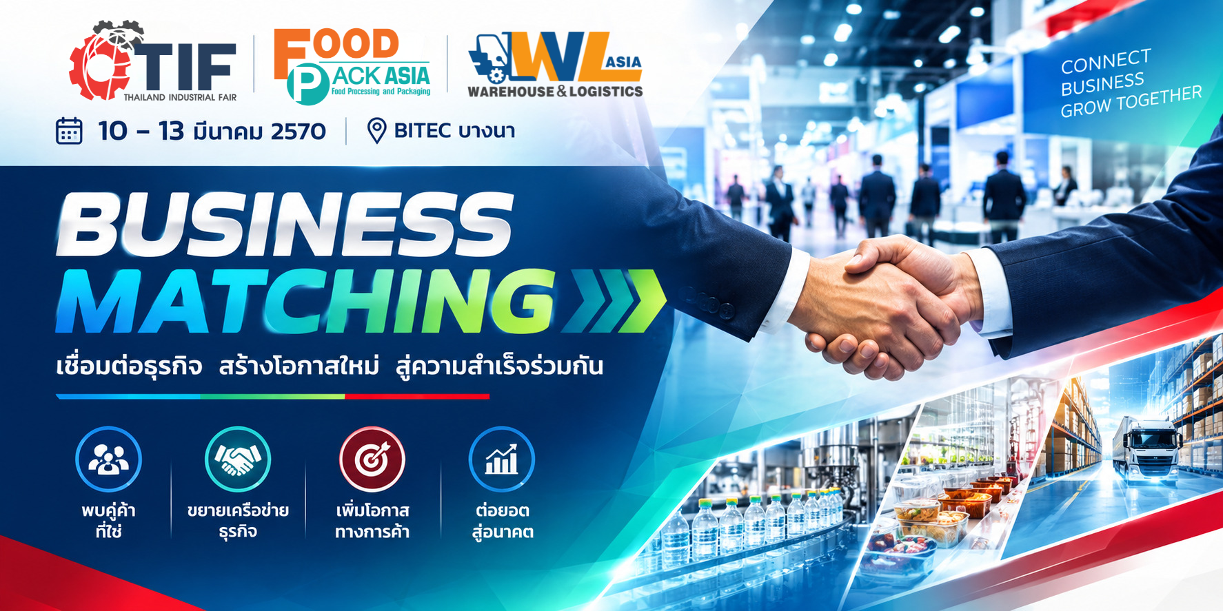Business Matching – TIF / Foodpack Asia / WL Asia 10–13 มีนาคม 2570 BITEC บางนา